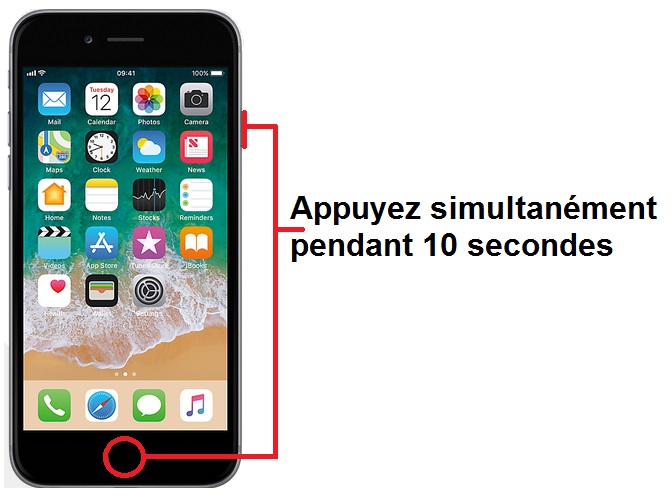 Forcer l'arrêt si le Apple iPhone 6 est bloqué